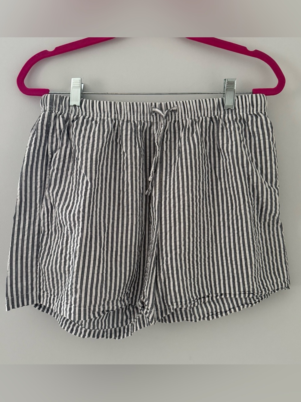 Striped Black and White Drawstring Women’s Shorts